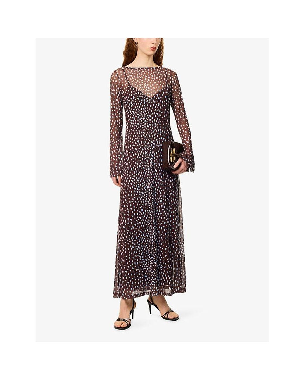 Never Fully Dressed Purple Aria Semi-Sheer Mesh Maxi Dress