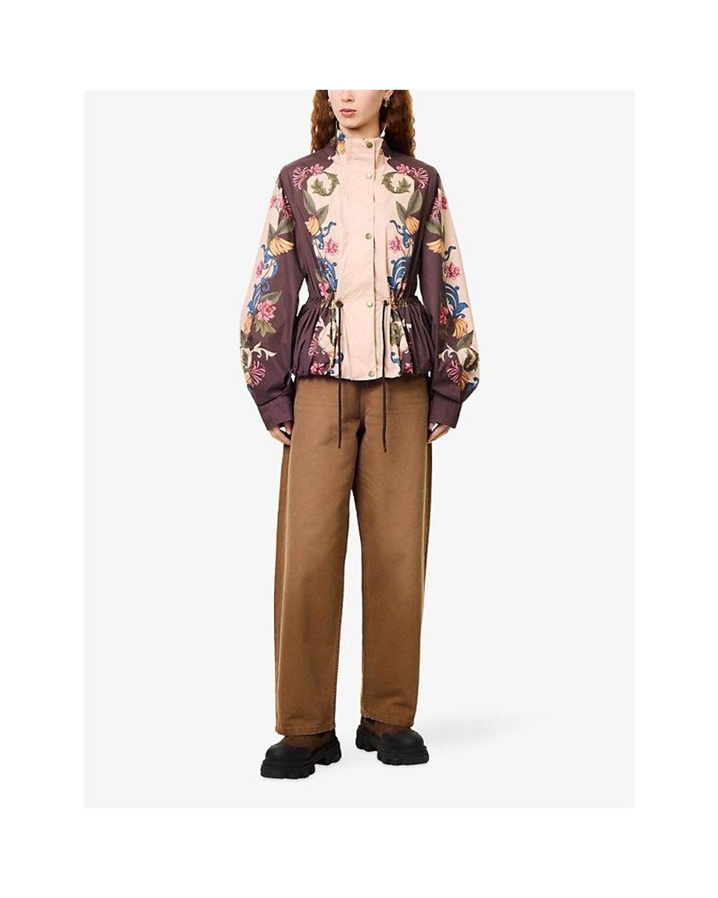 Barbour Brown X Farm Rio Mandevilla Showerproof Jacket