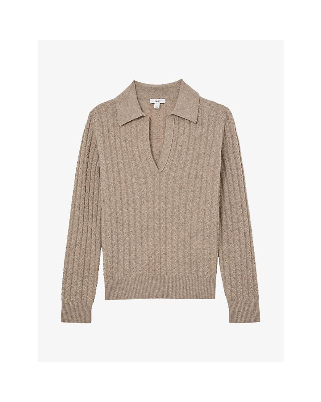 Reiss Natural Millie Cable-Knit Wool-Blend Jumper