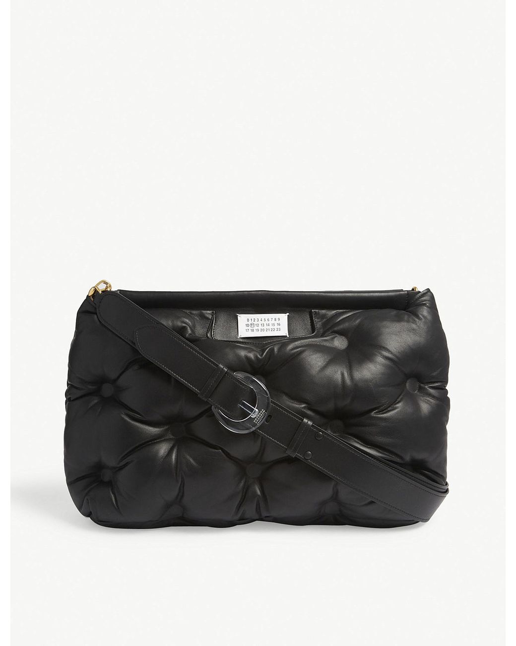 Maison Margiela Pillow Glam Slam Large Leather Bag in Black | Lyst