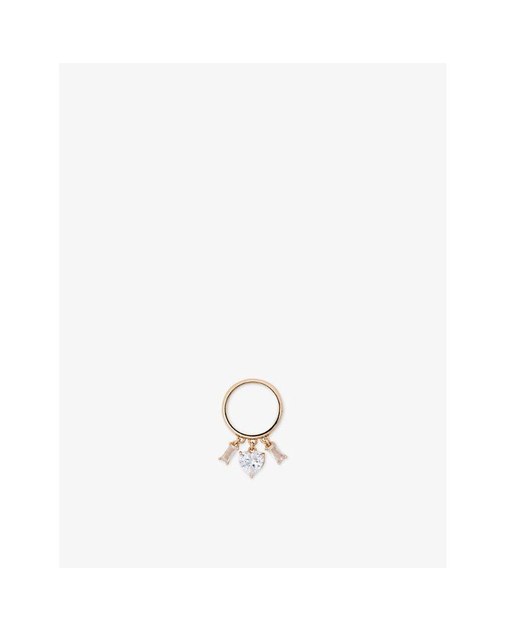 Maje White Charm-Embellished-Toned Brass Ring