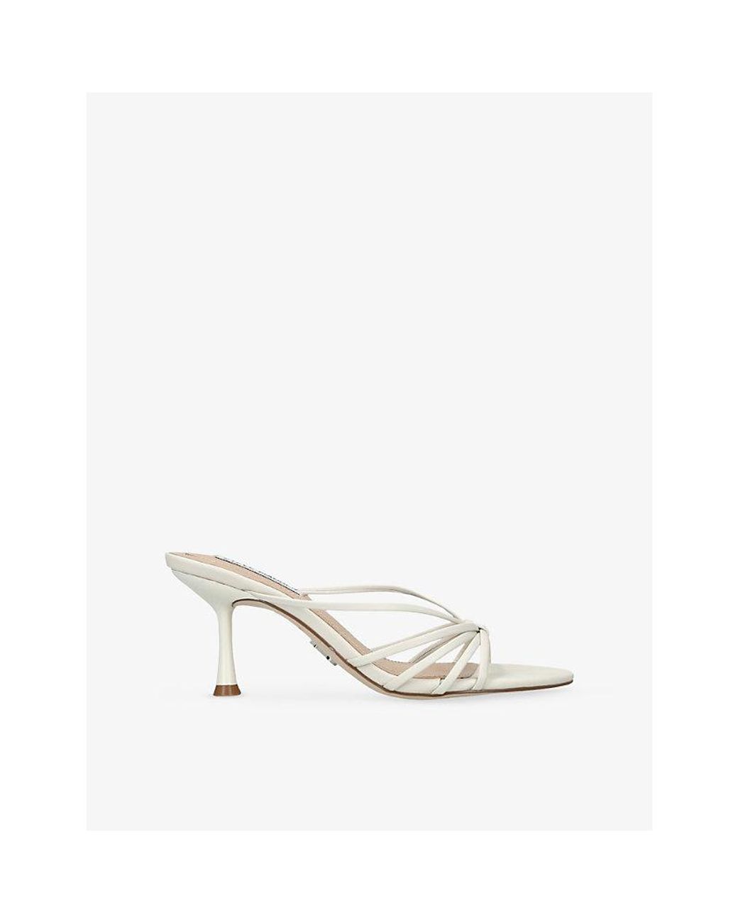 Steve Madden White Edna Heeled Leather Sandals