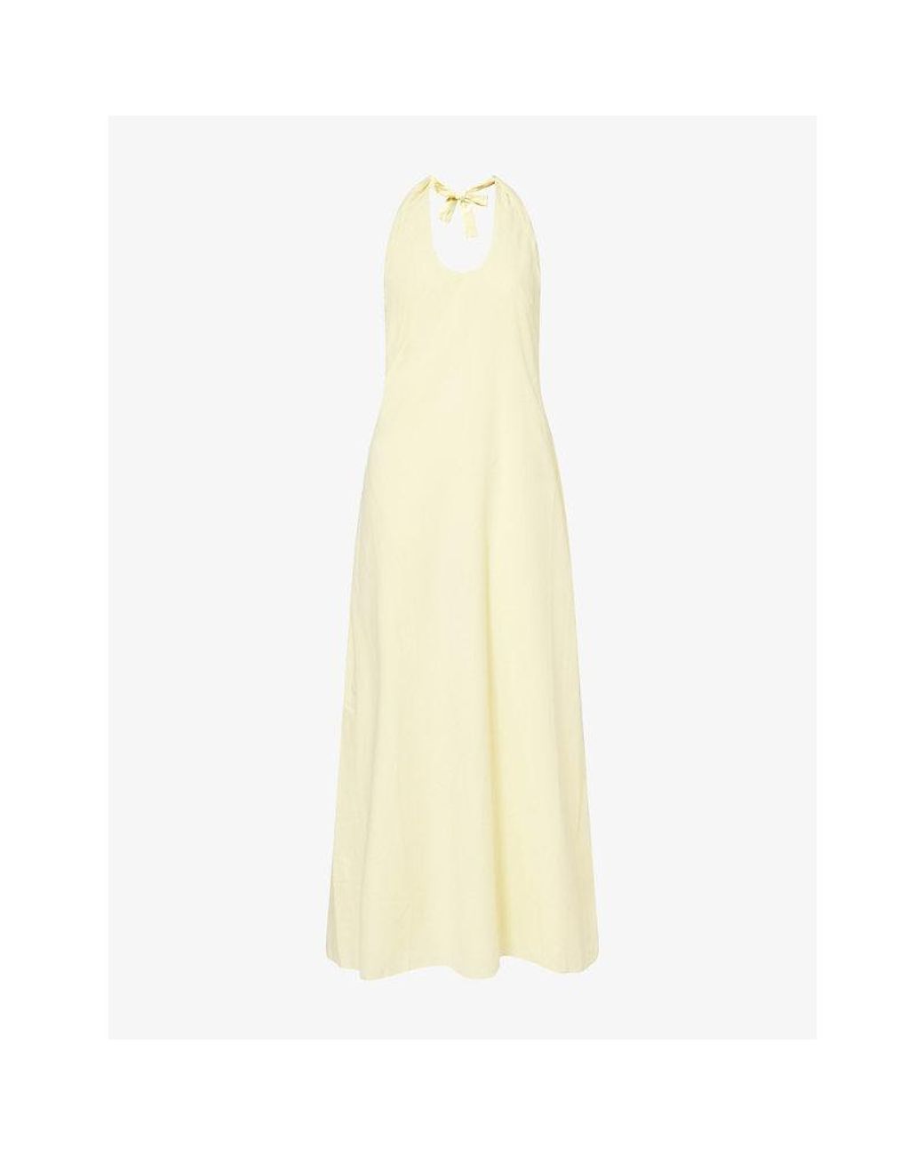 Sir Yellow Rochelle Halter Cotton Maxi Dress