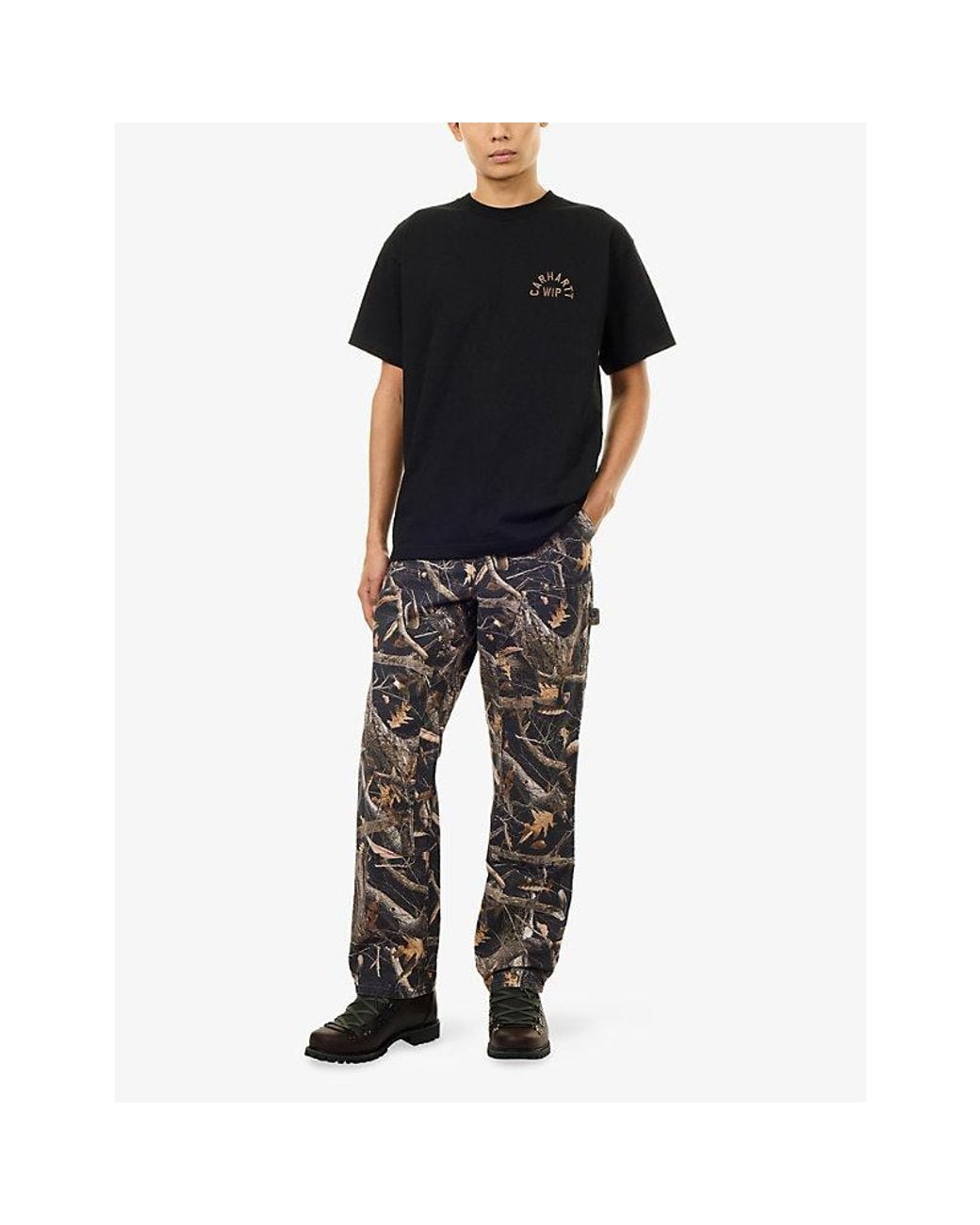 Carhartt Black Arch Script Graphic Cotton T-Shirt for men