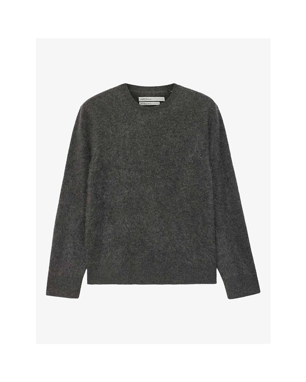 AllSaints Gray Wulf Crewneck Merino-Wool Jumper for men