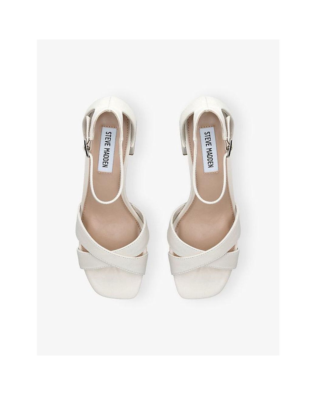 Steve Madden White Fergie 287 Heeled Faux-Leather Sandals