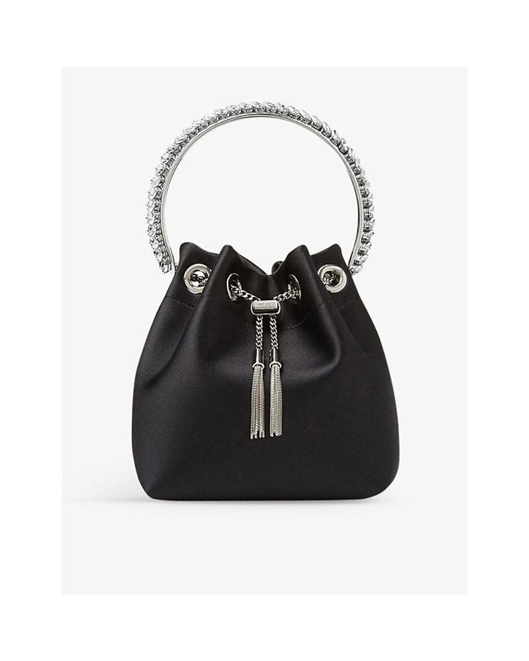 Jimmy Choo Black Bon Bon Satin Cross-Body Bag