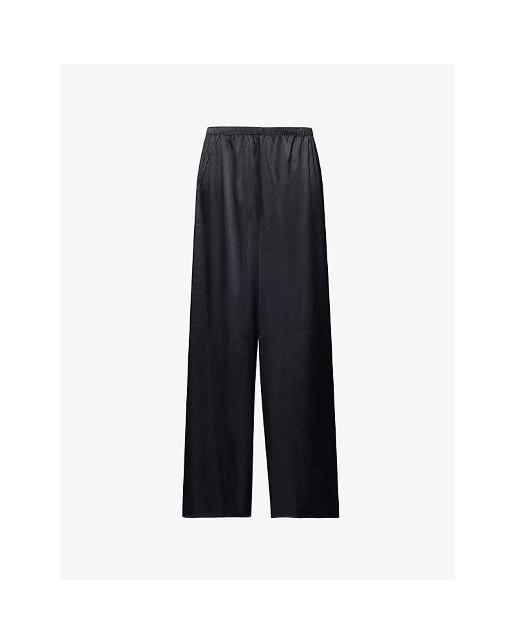 Savage x Fenty Nite Shade Wide Leg Stretch Satin Pyjama Bottoms in Blue Lyst UK