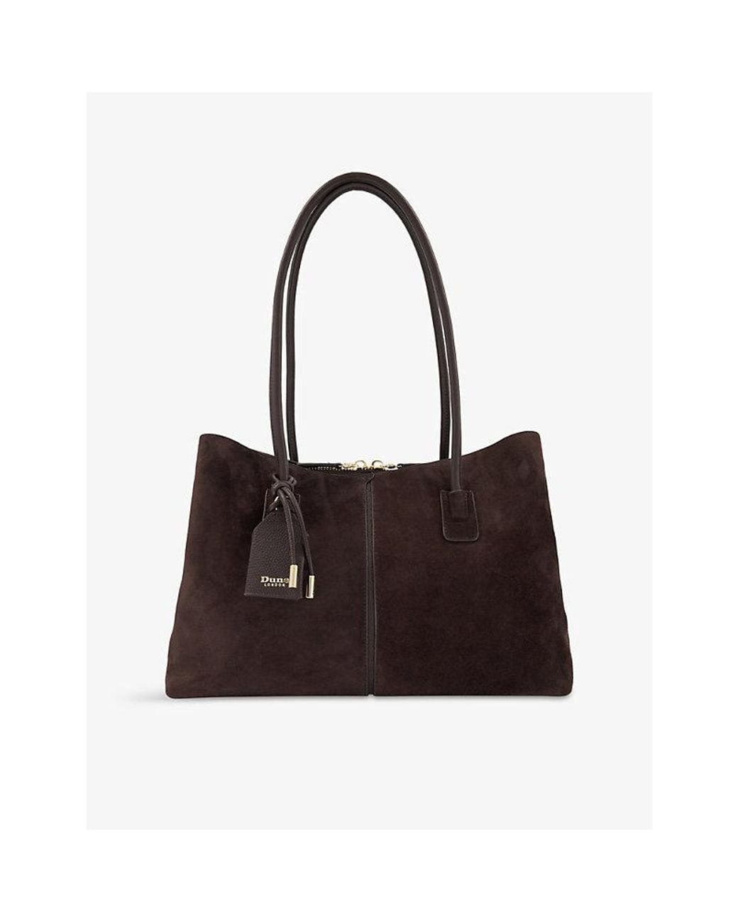 Dune Black Deserving Large Suede Shopper