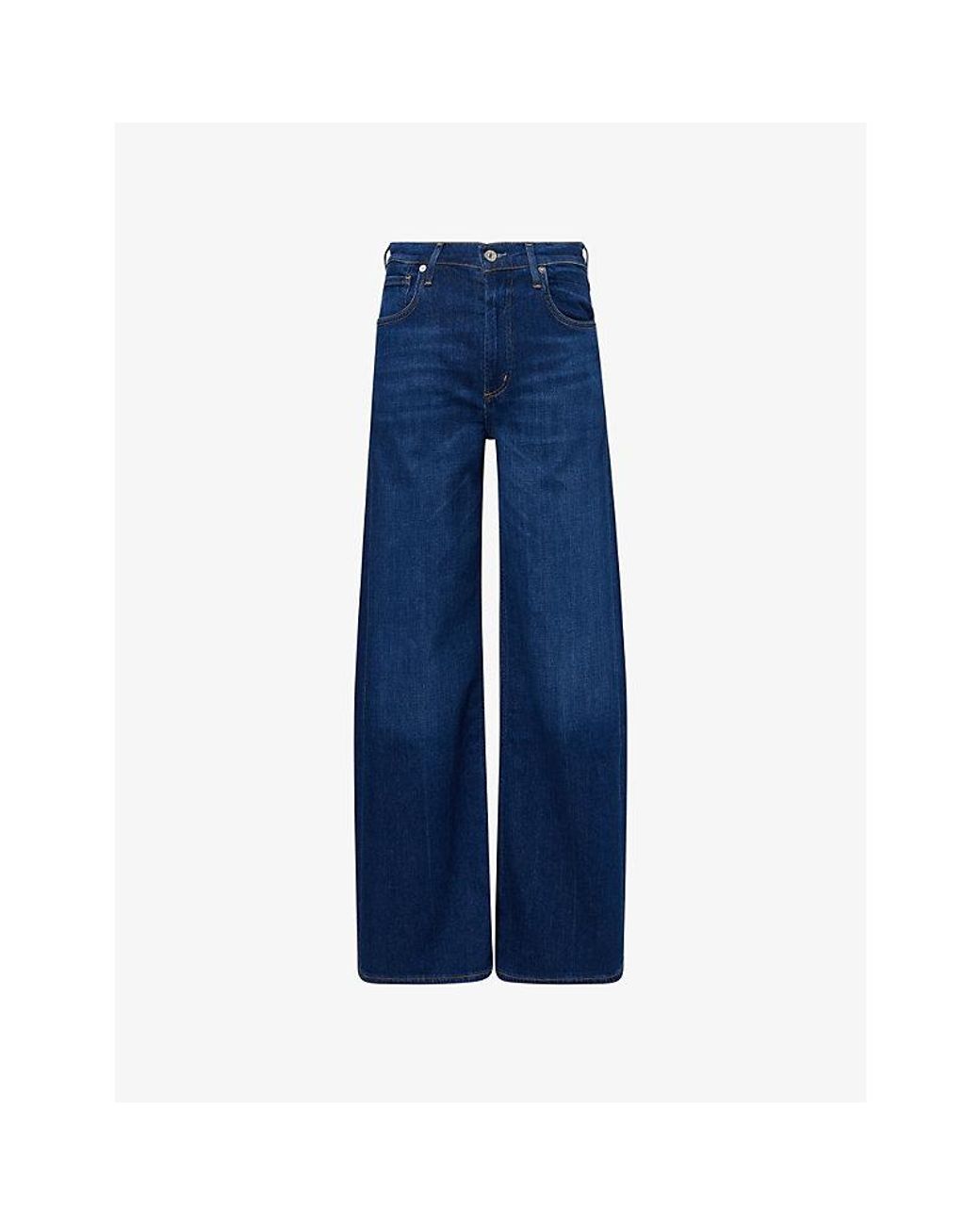 Citizens of Humanity Blue Lyra Wide-Leg Denim Jeans