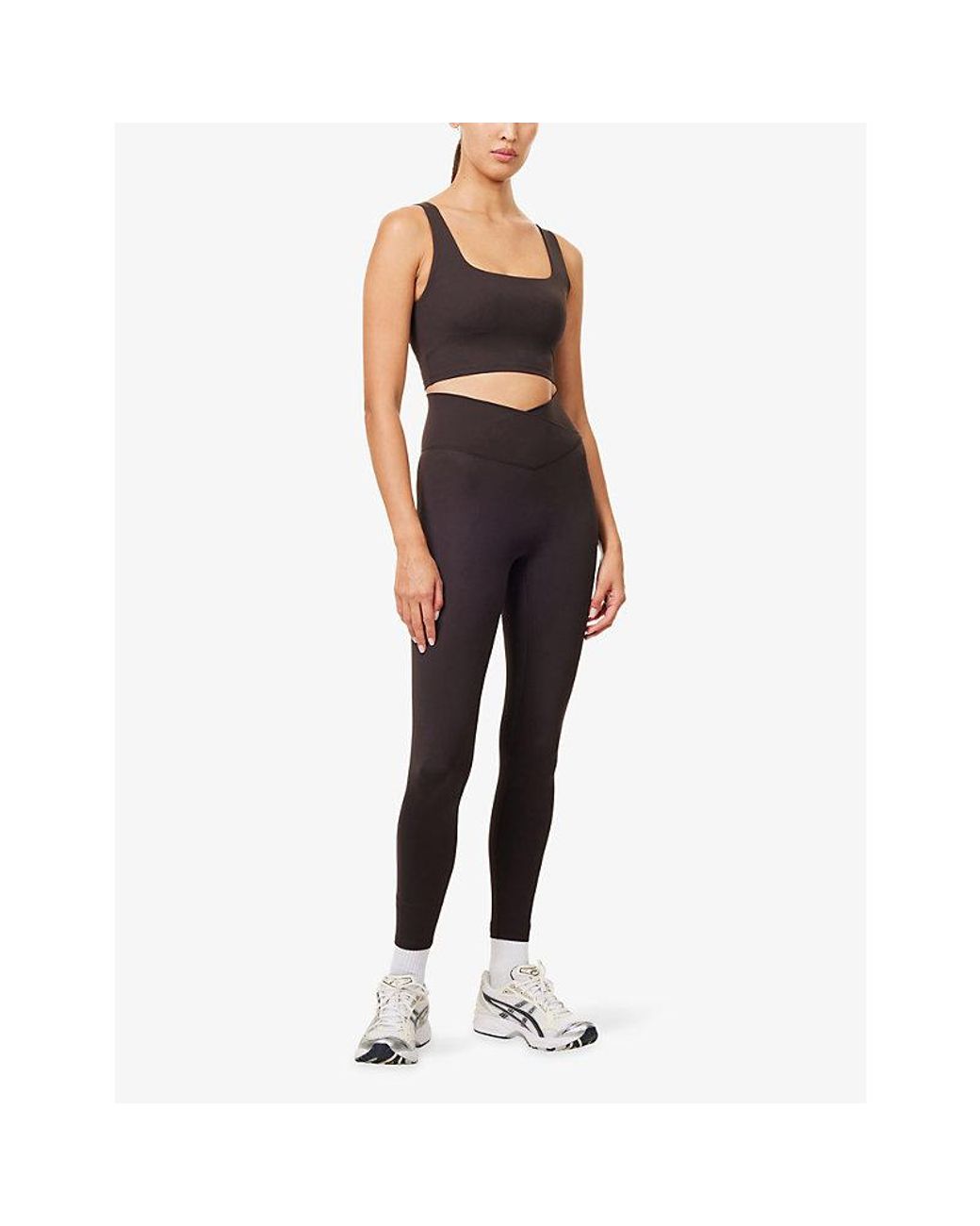 ADANOLA Brown Ultimate Square-Neck Stretch-Woven Bra