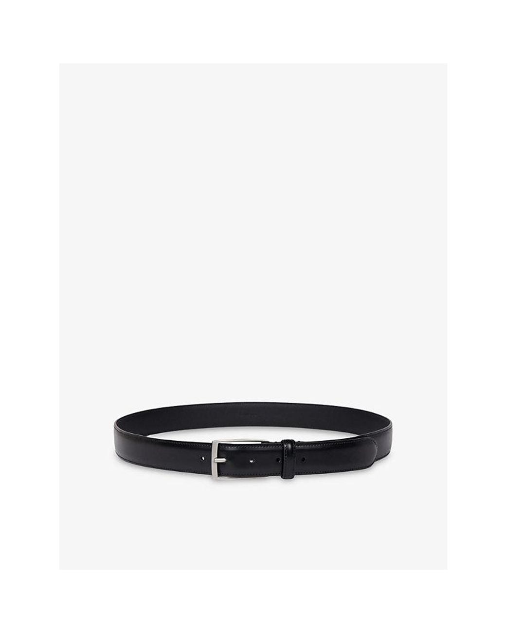 Sandro Black Rectangular-Buckle Leather Belt for men