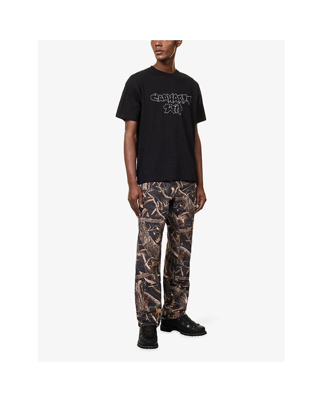 Carhartt Black Blinkerfluid Graphic-Print Cotton T-Shirt for men
