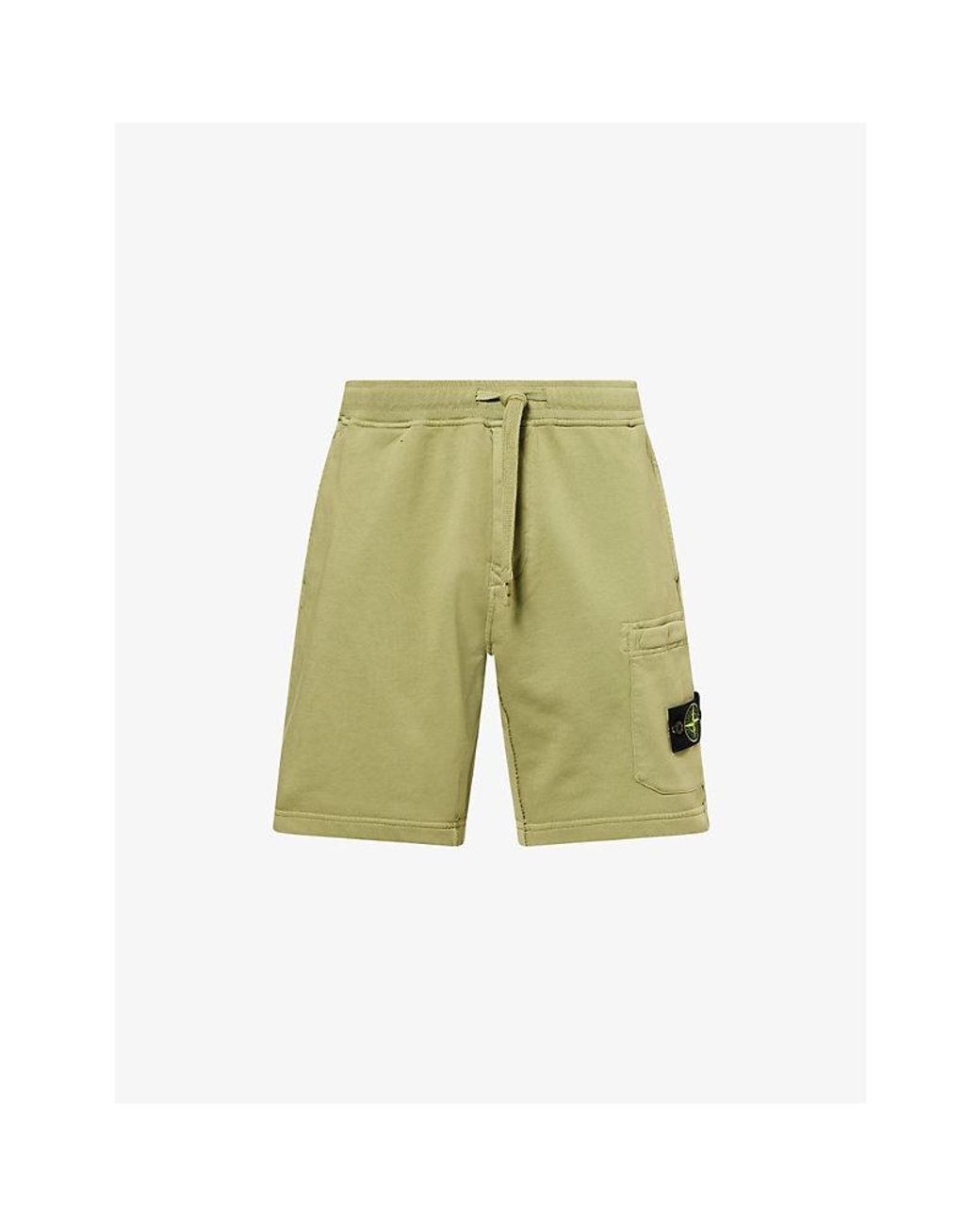 Stone Island Green Compass-Badge Cargo Cotton Shorts for men