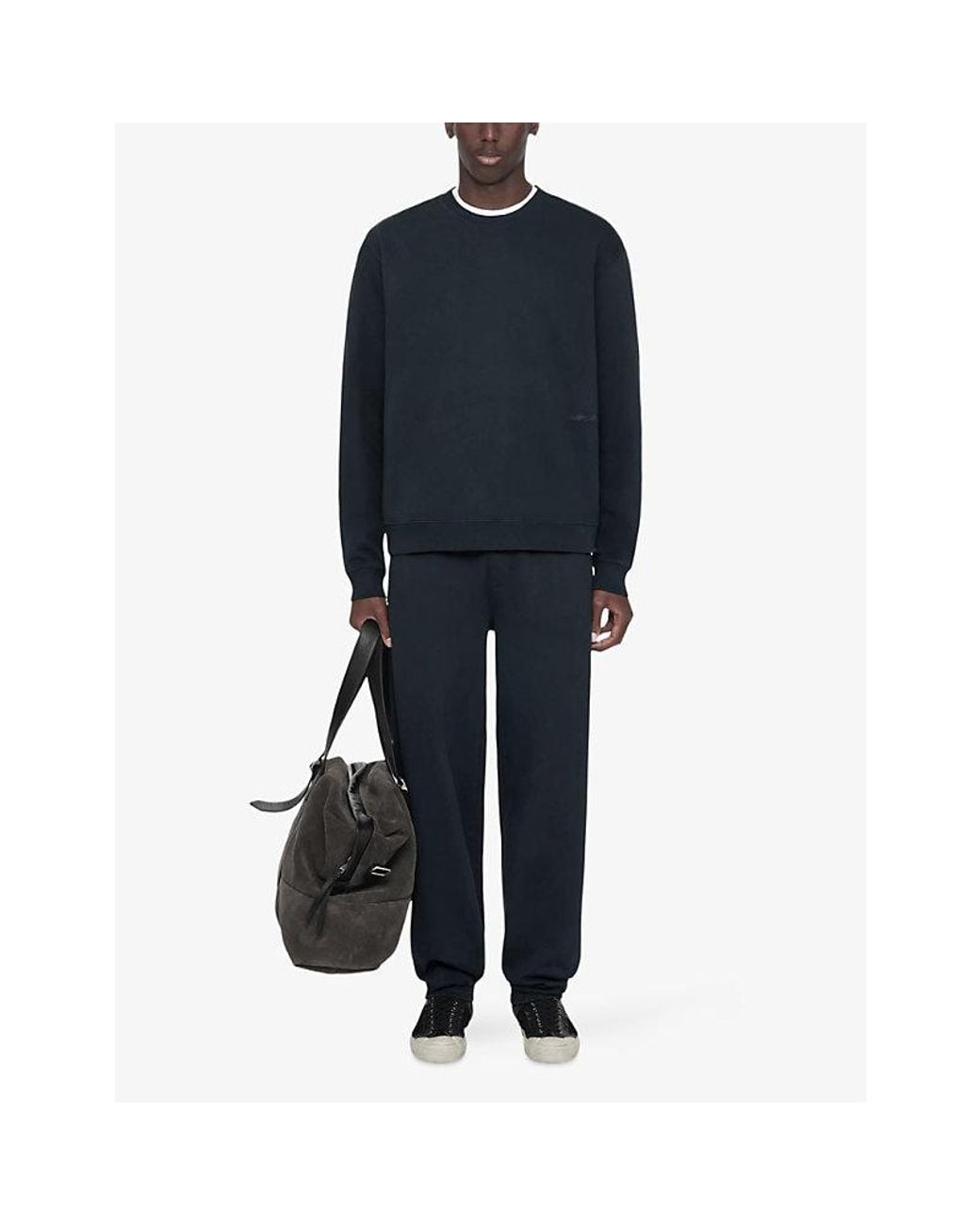 AllSaints Blue River Crewneck Relaxed-Fit Cotton Sweatshirt for men