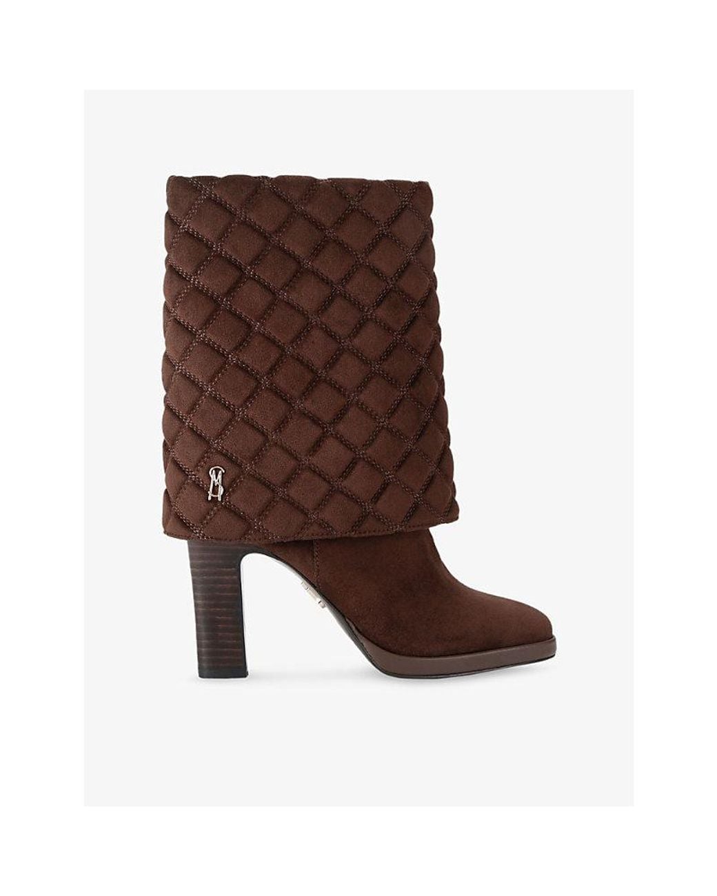 Steve Madden Brown Subscribe Faux-Suede Heeled Boots
