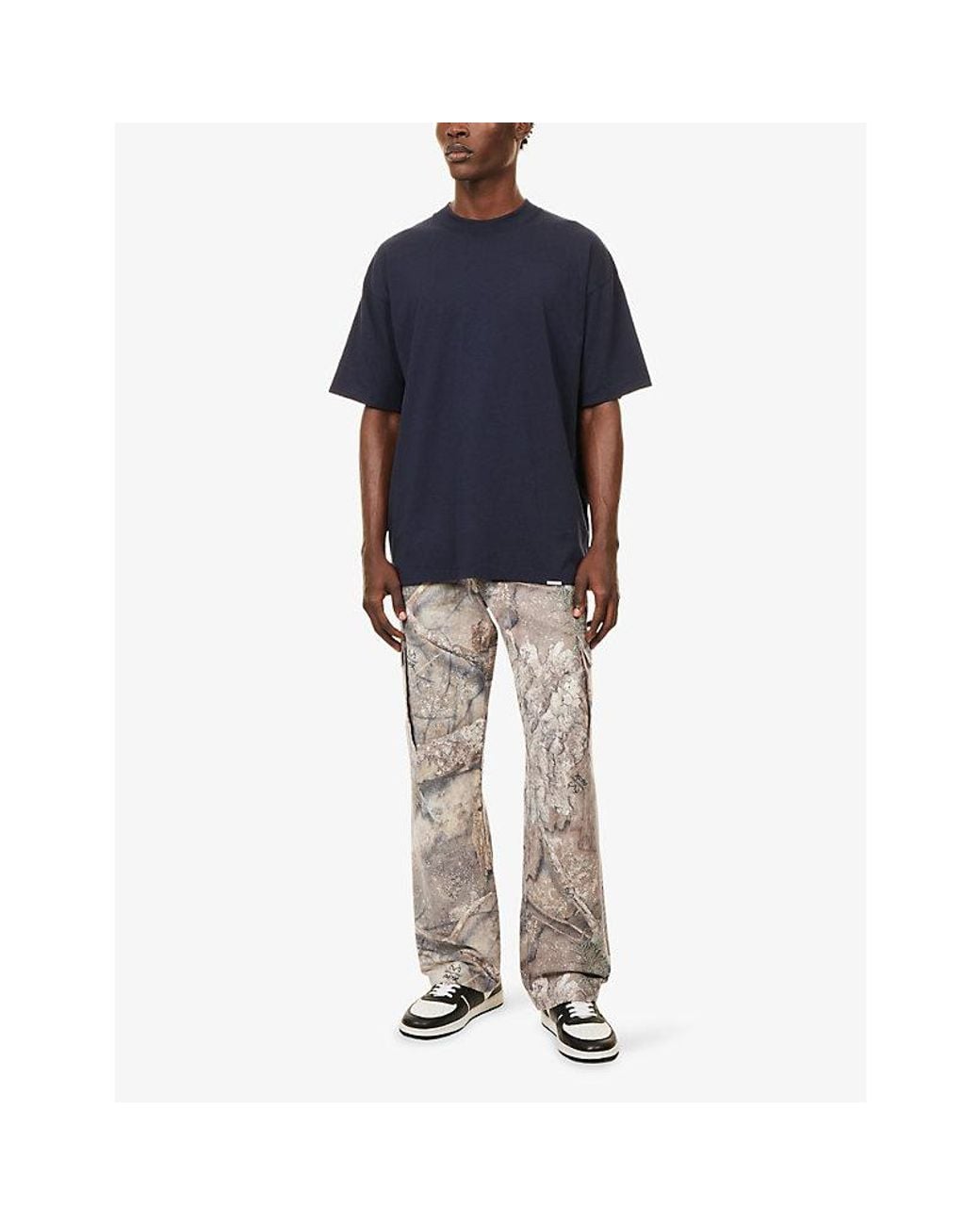 Represent Blue Initial Oversized Cotton-Jersey T-Shirt for men