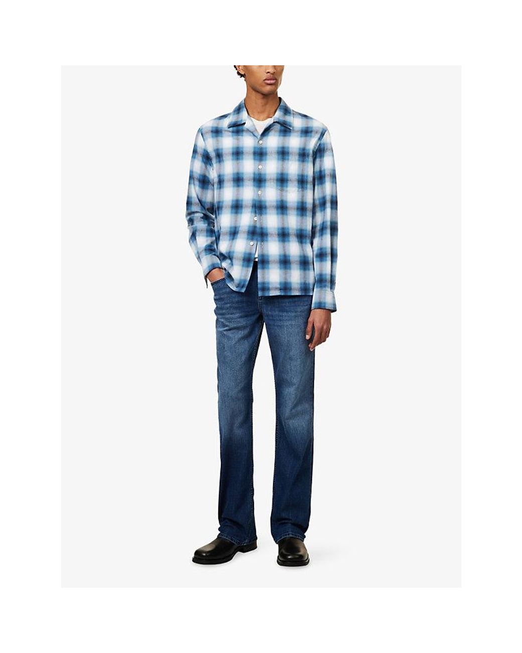 7 For All Mankind Blue The Bootcut Mid-Wash Denim Jeans for men