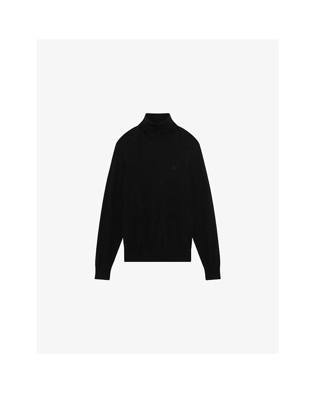 The Kooples Black Roll-Neck Long-Sleeve Wool Jumper for men