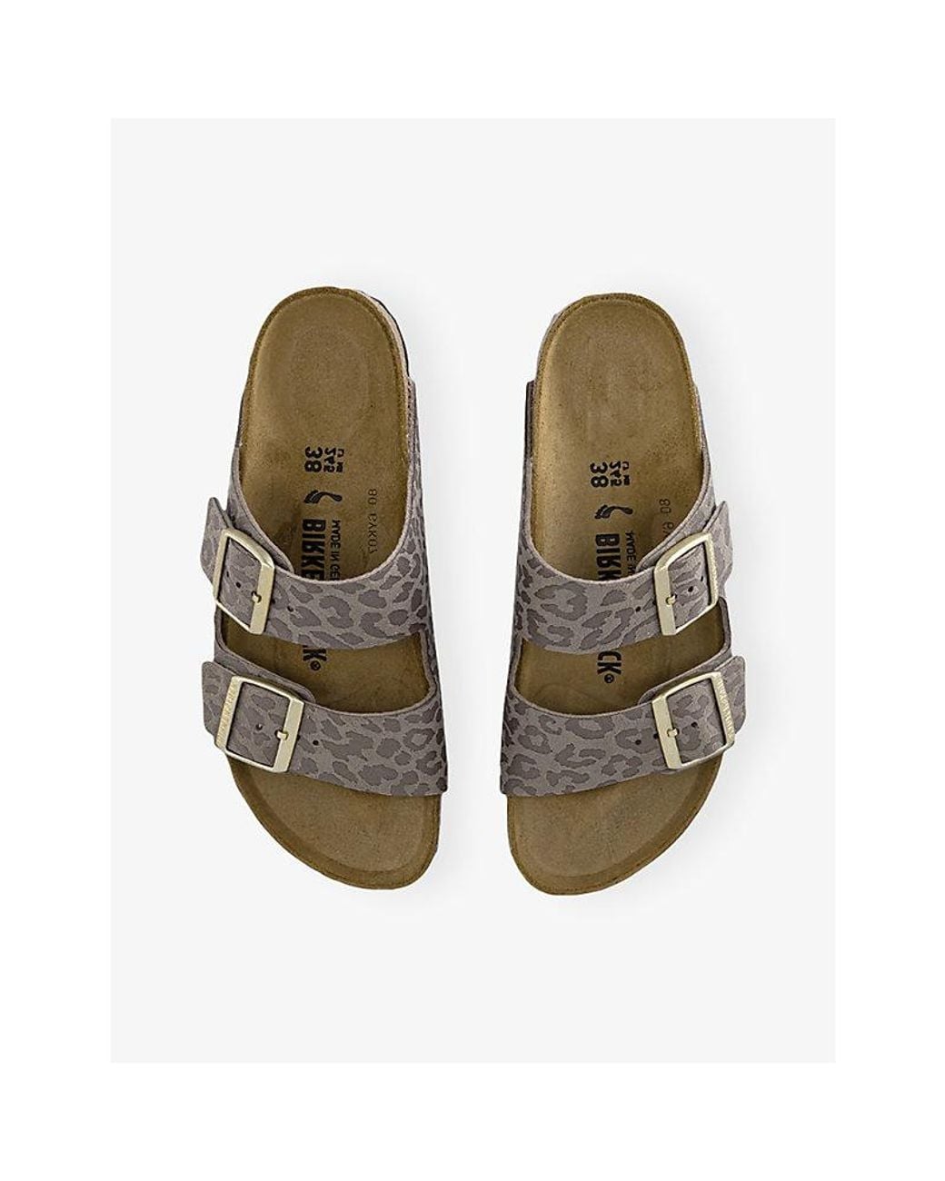 Birkenstock Brown Arizona Two-Strap Faux Suede Sandals