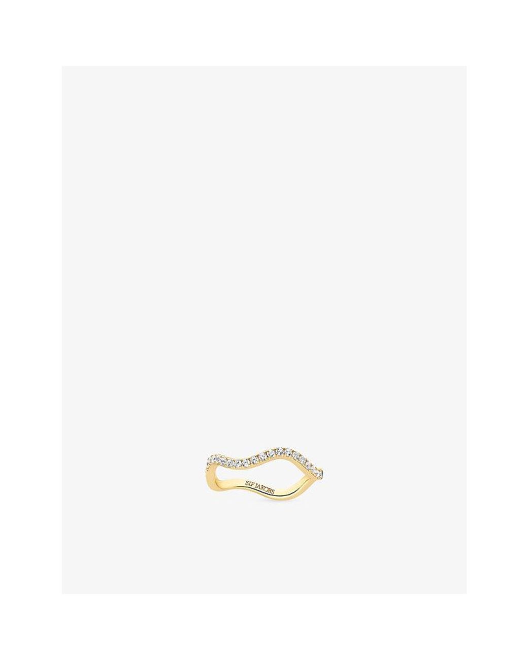 Sif Jakobs Metallic Ellera Waves 18Ct-Plated Sterling And Zirconia Ring