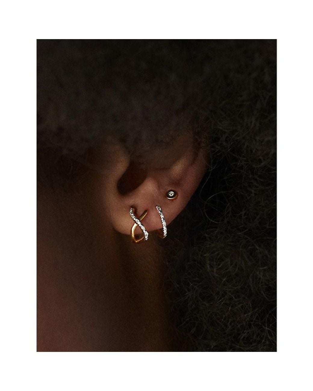 Monica Vinader Metallic Riva 18Ct Recycled-Plated Vermeil Sterling- And 0.03Ct Diamond Stud Earrings