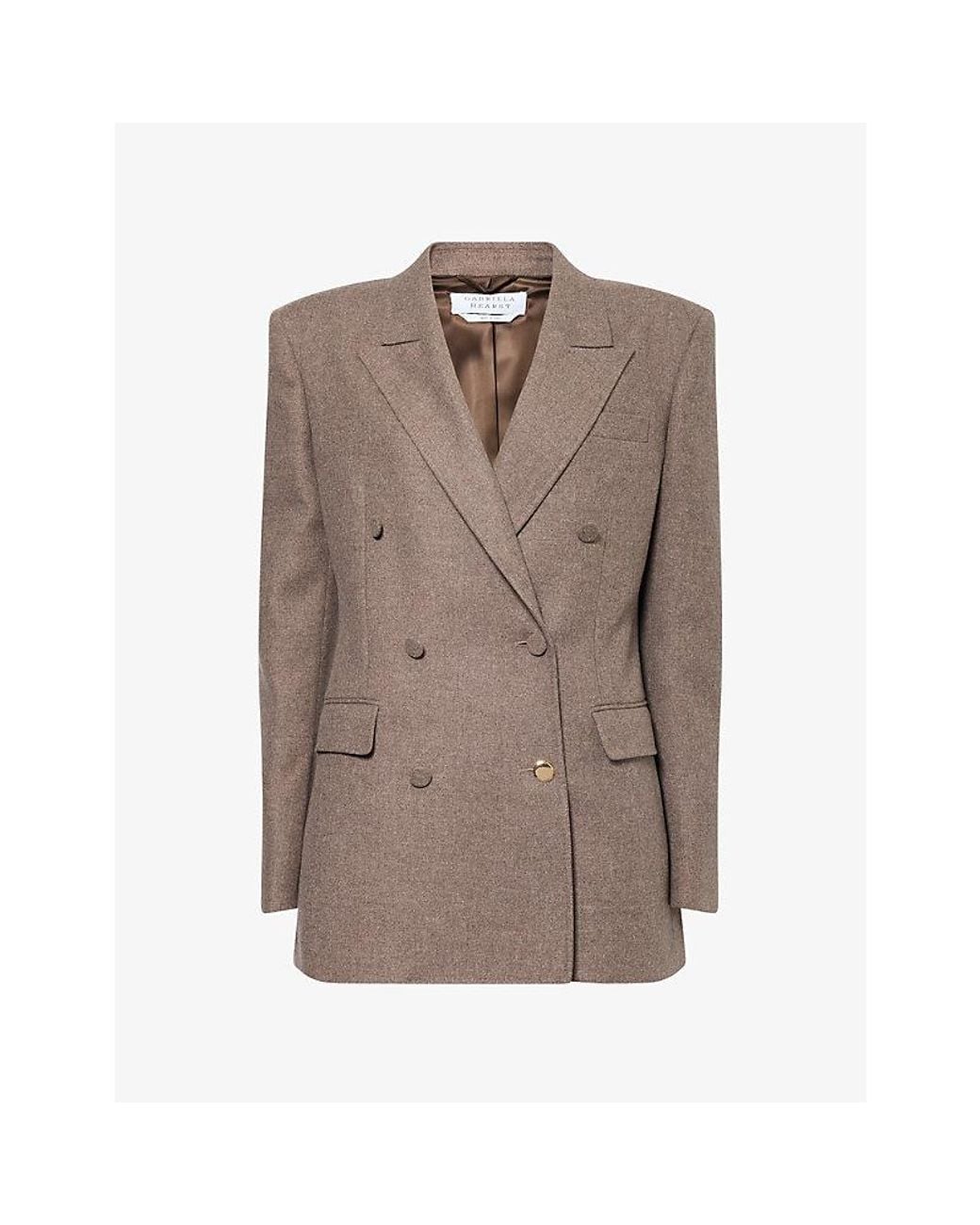 Gabriela Hearst Brown Gavin Double-Breasted Wool-Blend Blazer