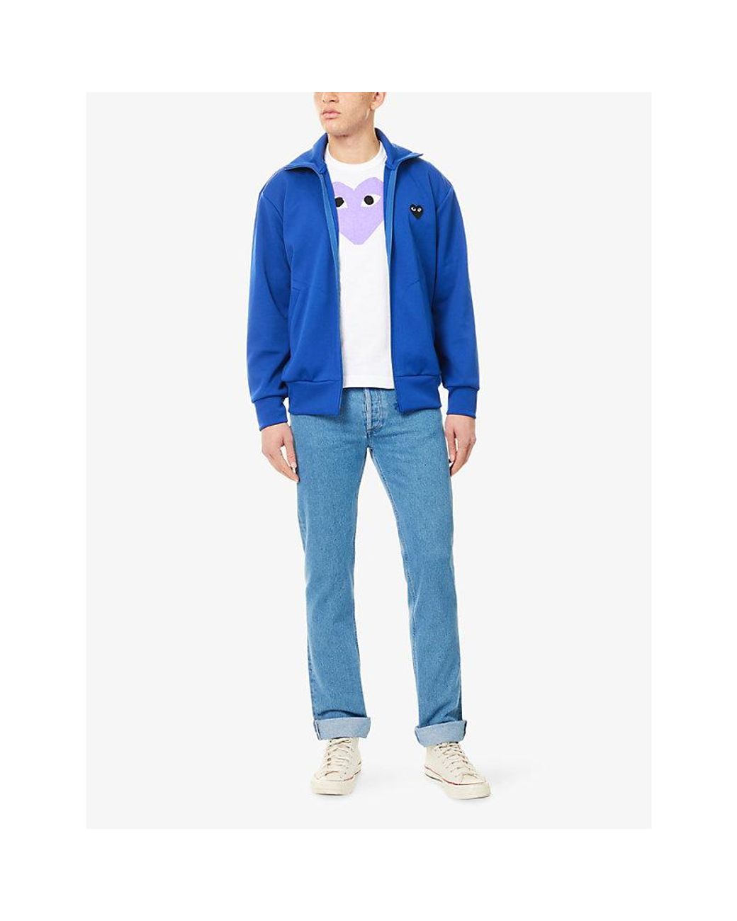COMME DES GARÇONS PLAY White Heart-Print Cotton-Jersey T-Shirt for men