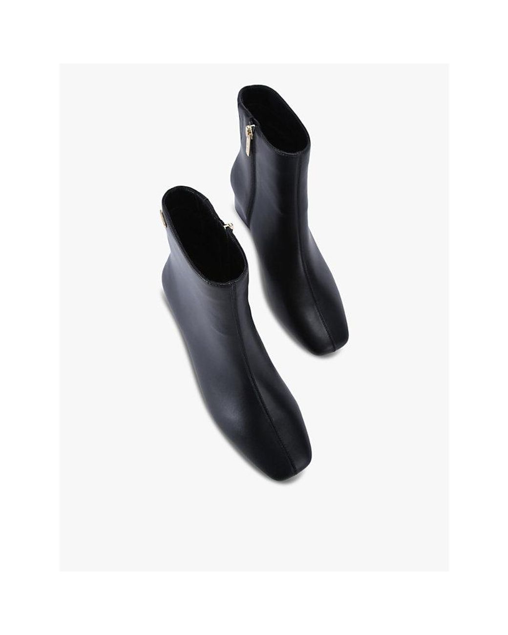 Carvela Kurt Geiger Black Rene Logo-Badge Heeled Leather Ankle Boots