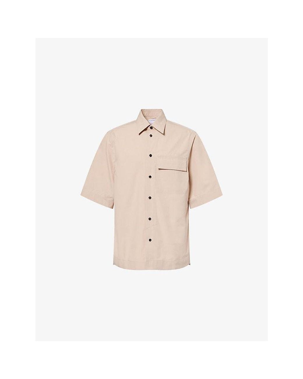 Bottega Veneta Natural Classic Collar Cotton Shirt for men