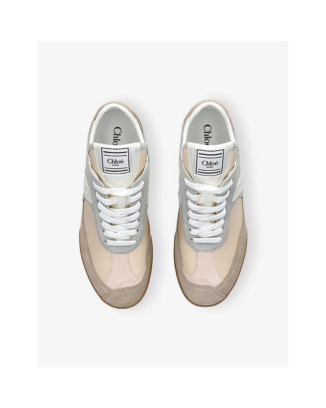 Chloé White Kick Low Suede Trainers