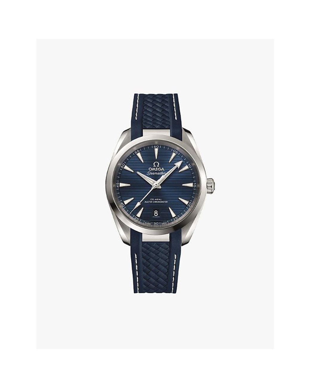 Omega Blue 220.12.38.20.03.001 Seamaster Aqua Terra Steel And Rubber Automatic Watch for men