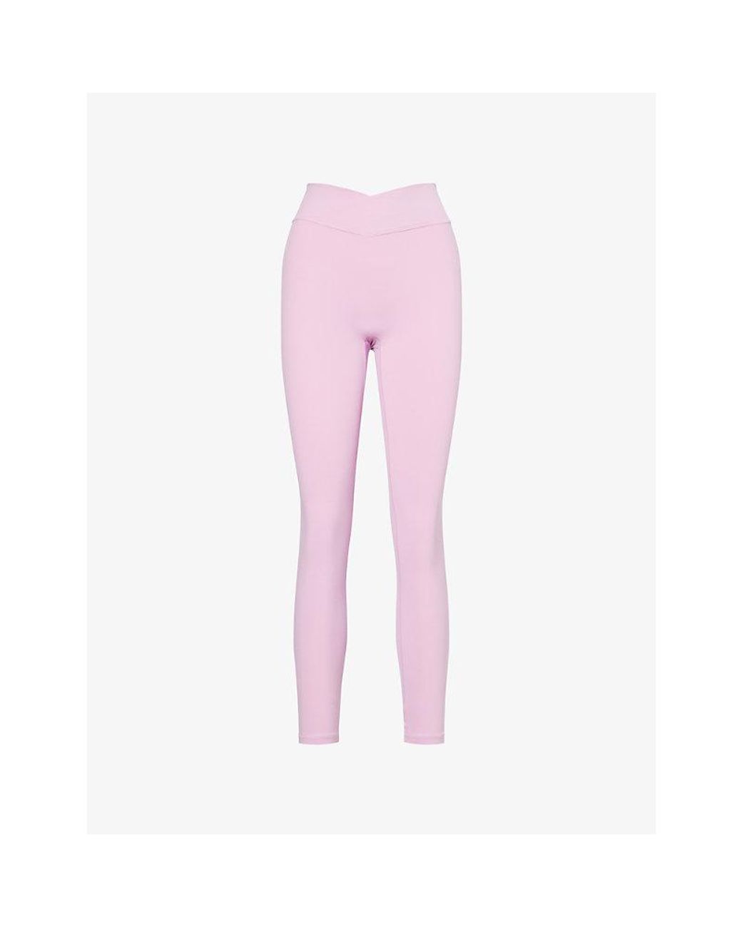 BO+TEE Pink Soft Active Wrap-Waist Leggings