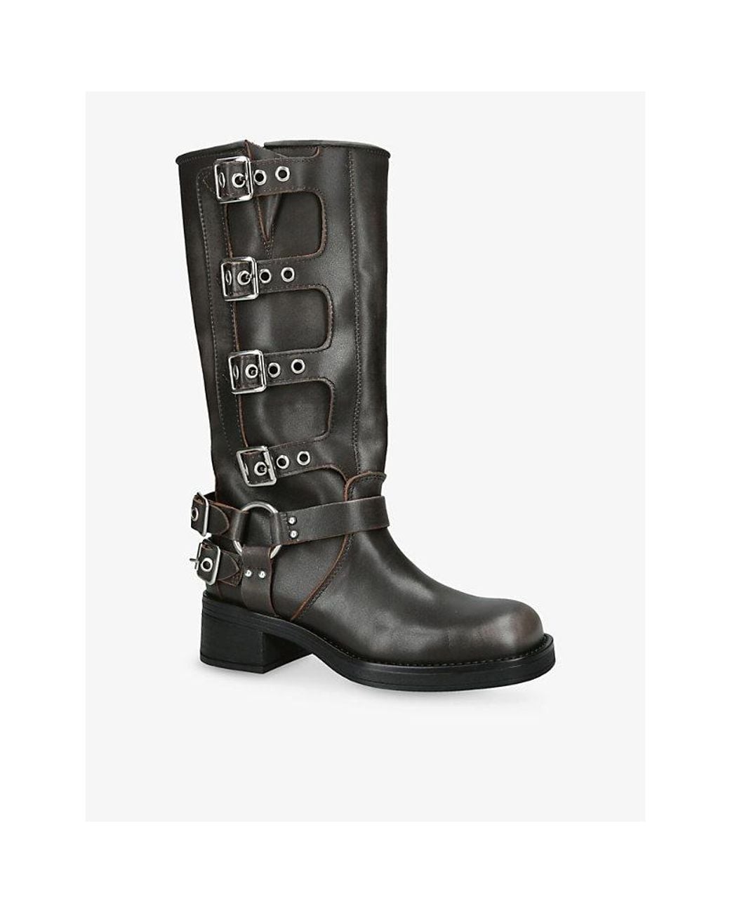 Steve Madden Black Rocky Leather Boots