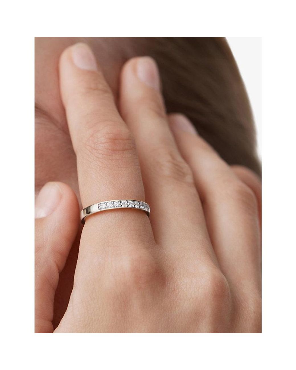 Monica Vinader Metallic Essential Sterling- And 0.22Ct Lab-Grown Diamond Band Ring
