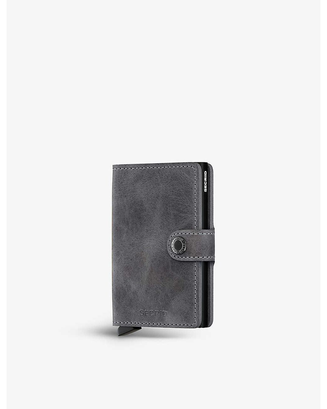 Secrid Miniwallet Vintage Leather And Aluminium-blend Cardholder in Gray |  Lyst