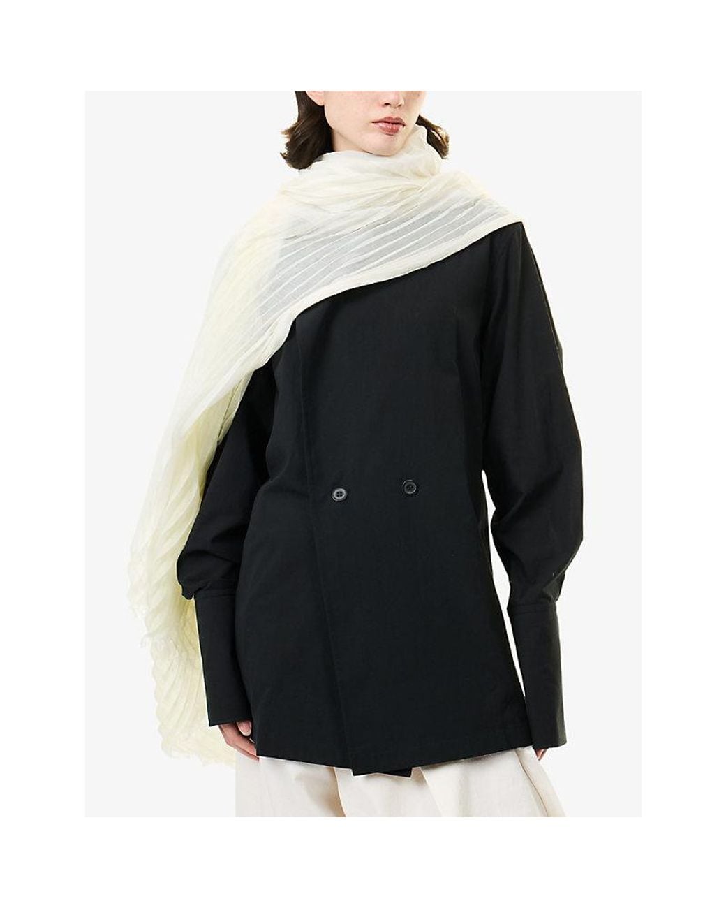 Issey Miyake Natural Gradation Hand-Pleated Ramie-Blend Stole