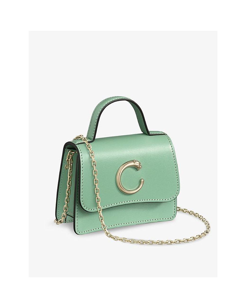 Cartier Panth re De Micro Leather Top handle Bag in Green Lyst
