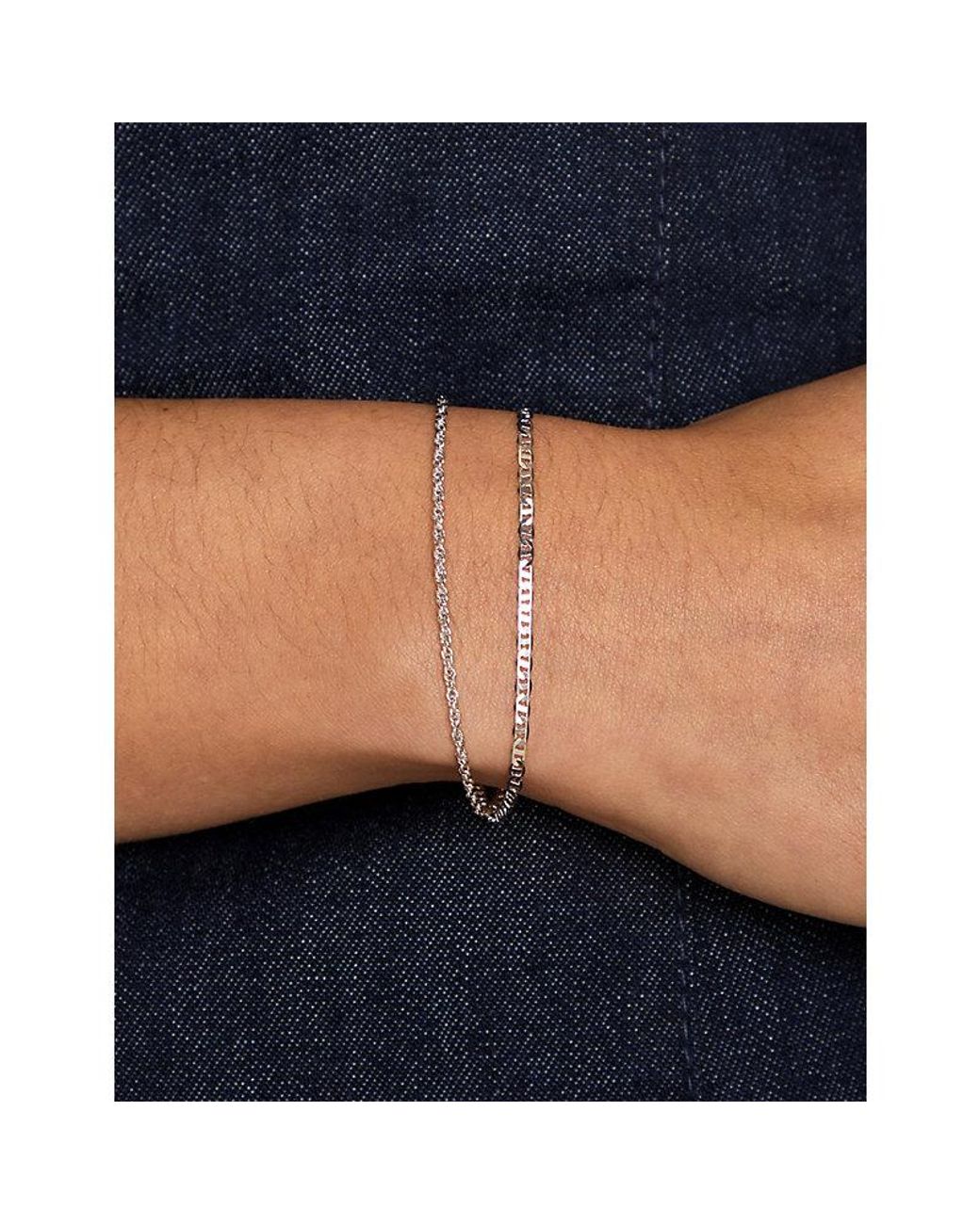 Astrid & Miyu White Illusion Double Chain-Plated Brass Bracelet
