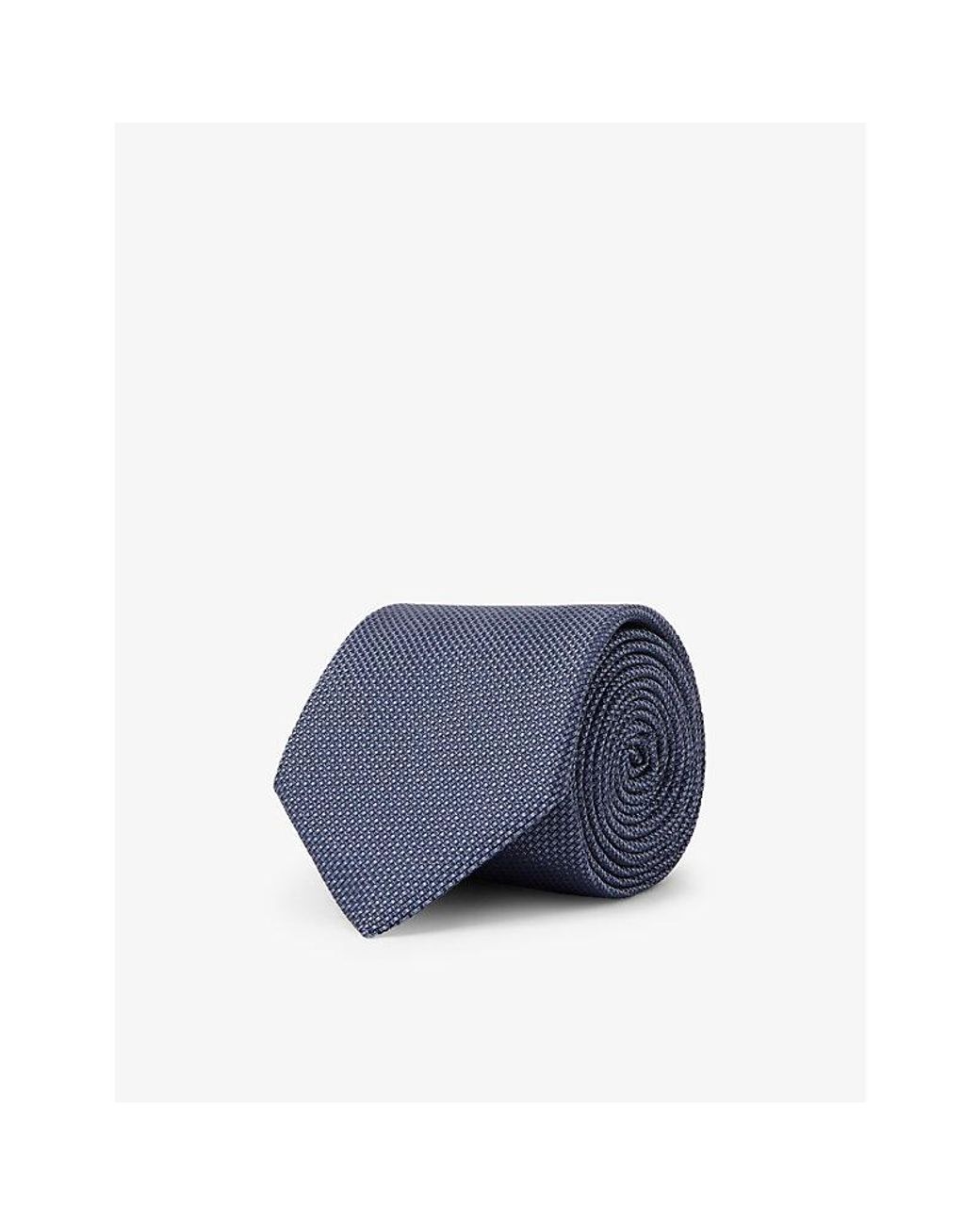 Reiss Blue Ceremony Textured Silk-Blend Tie for men