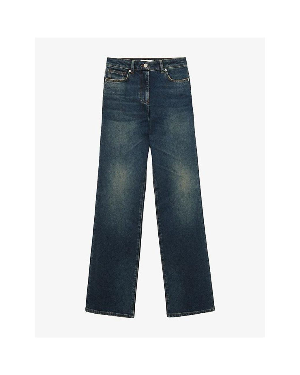 Reiss Blue Andi Bootcut High-Rise Stretch-Denim Jeans