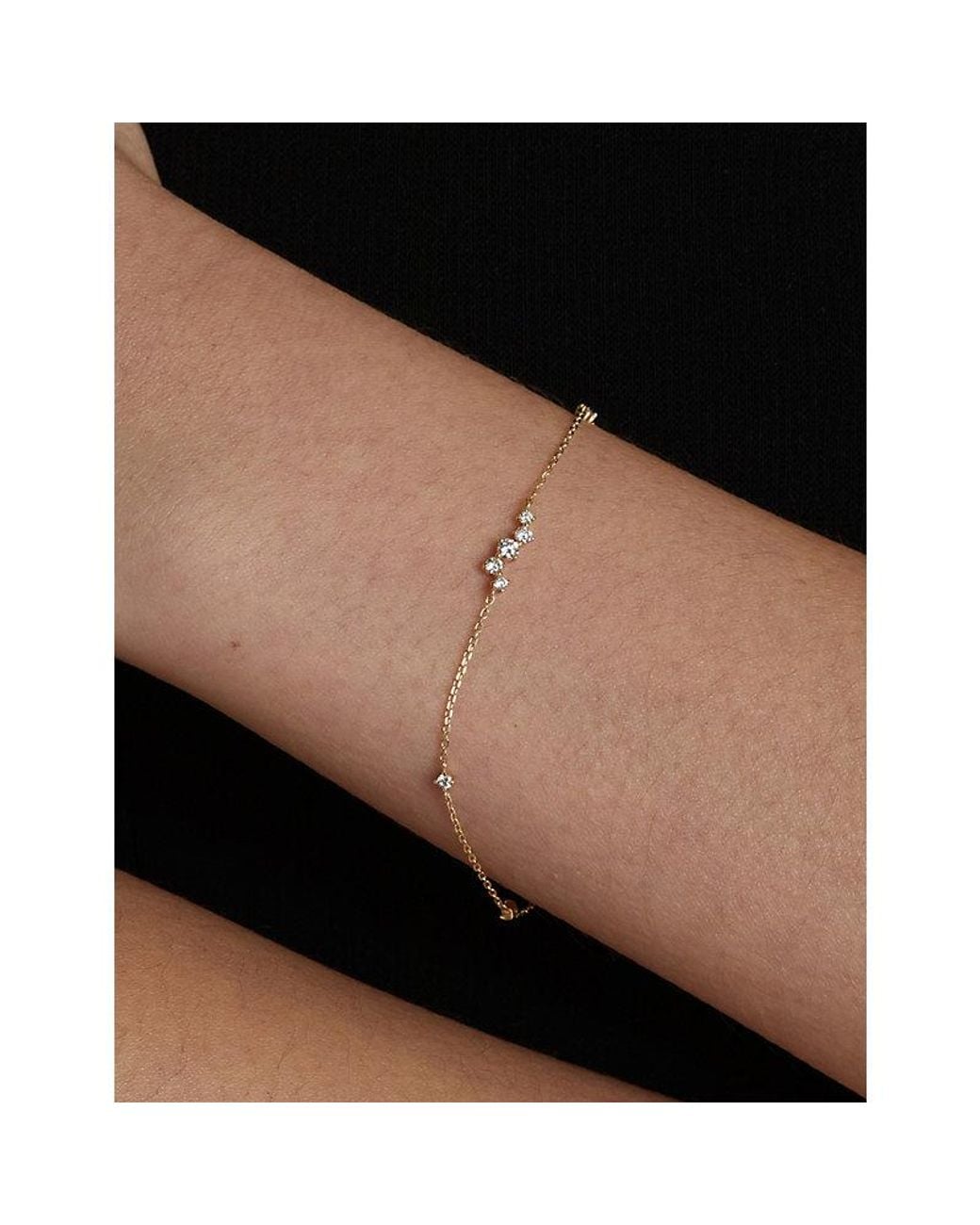 Astrid & Miyu White Cluster 14Ct And Lab-Grown Diamond Bracelet