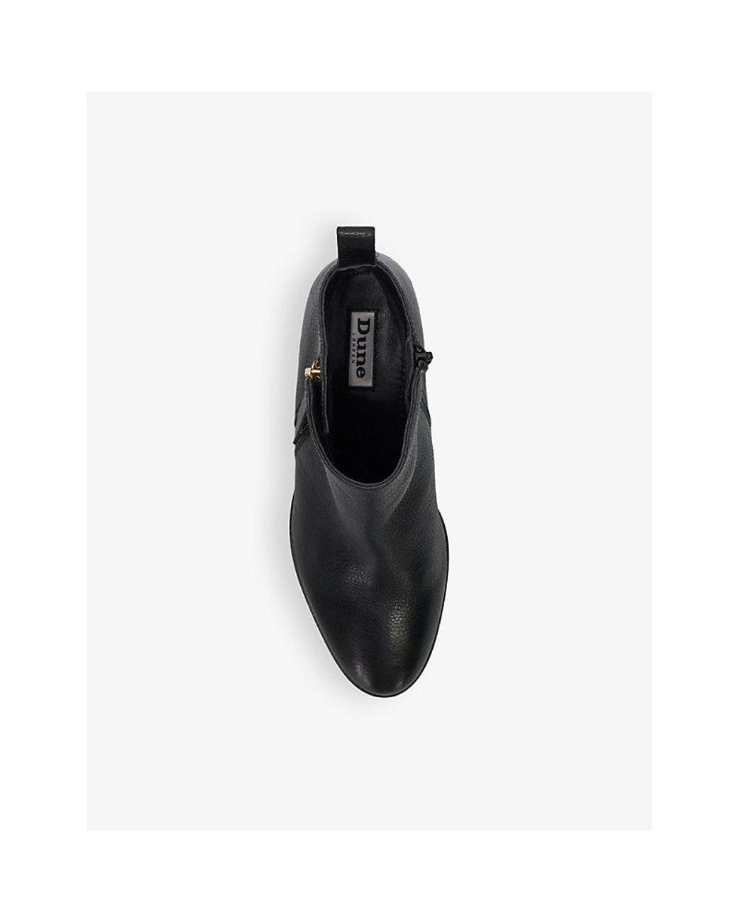 Dune Black Paicing Leather Heeled Ankle Boots