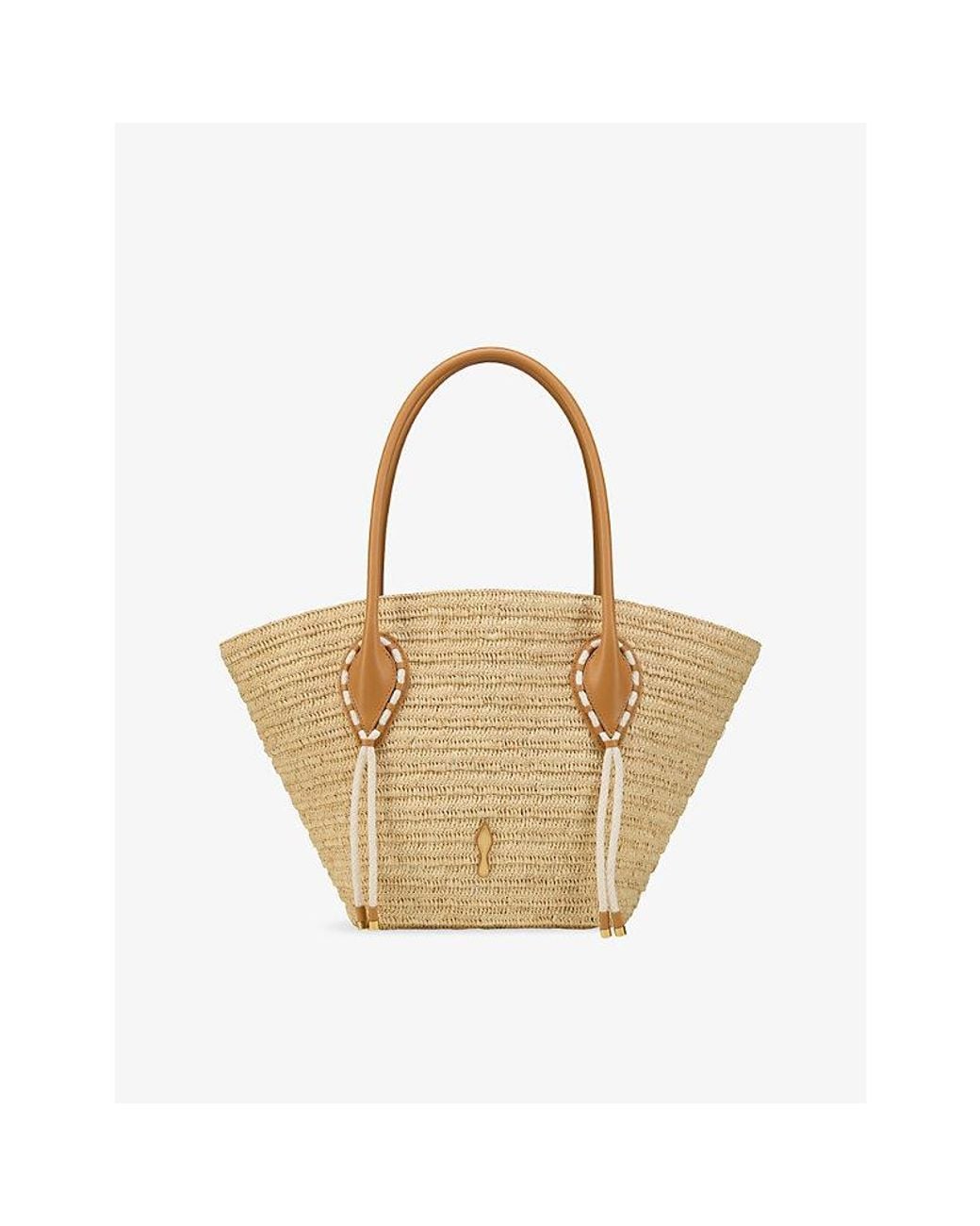 Christian Louboutin Metallic Venus Large Raffia Basket Bag