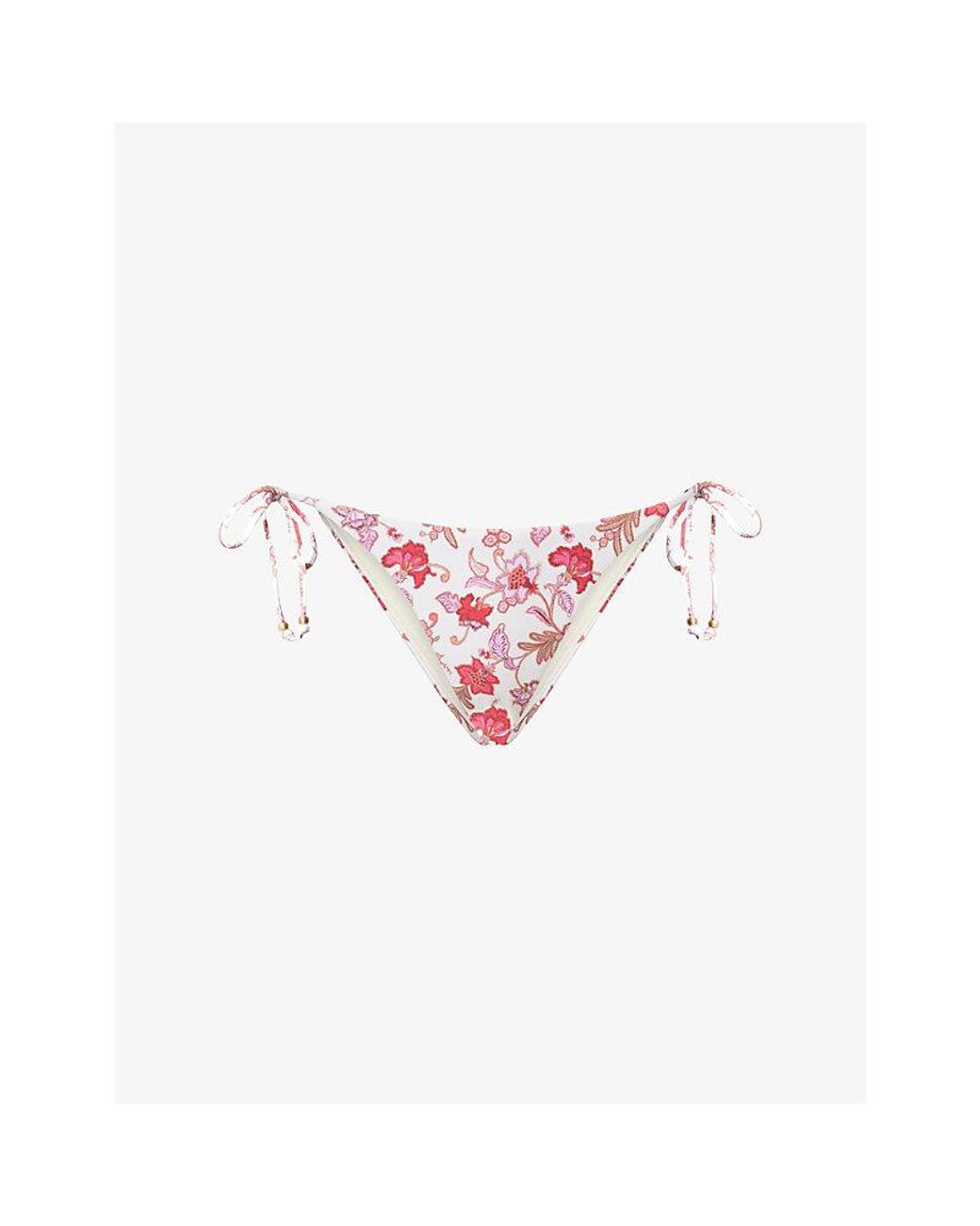 Seafolly Pink Summer Chintz Rio Tie-Side Bikini Bottoms