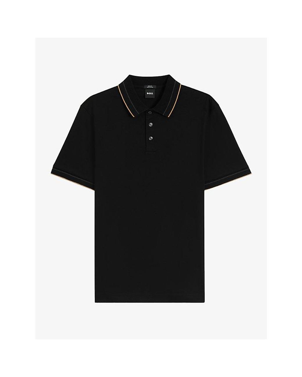 Boss Black Short-Sleeved Slim-Fit Cotton Polo Shirt for men