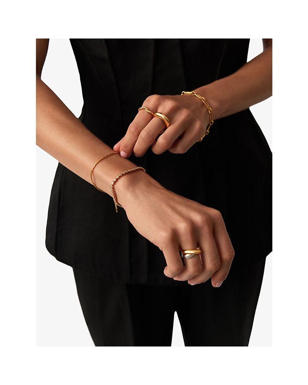 Missoma Metallic Tennis Round 18Ct-Plated Brass Bracelet