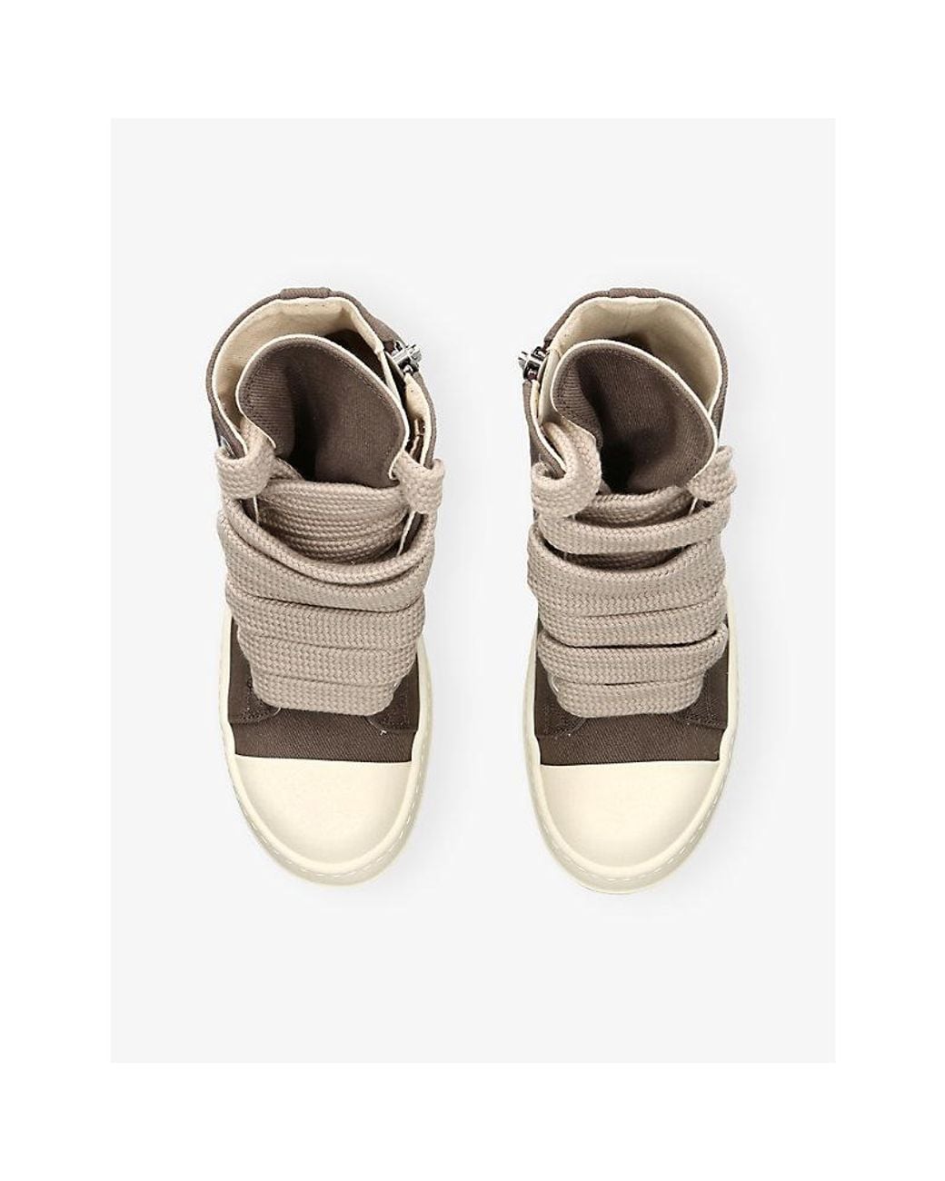 Rick Owens Brown Jumbo-Lace High Canvas Trainers