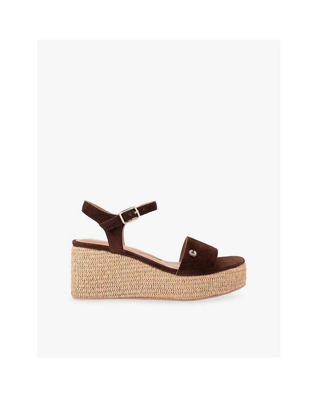 Carvela Kurt Geiger Natural Portofino Flatform Faux-Leather Sandals