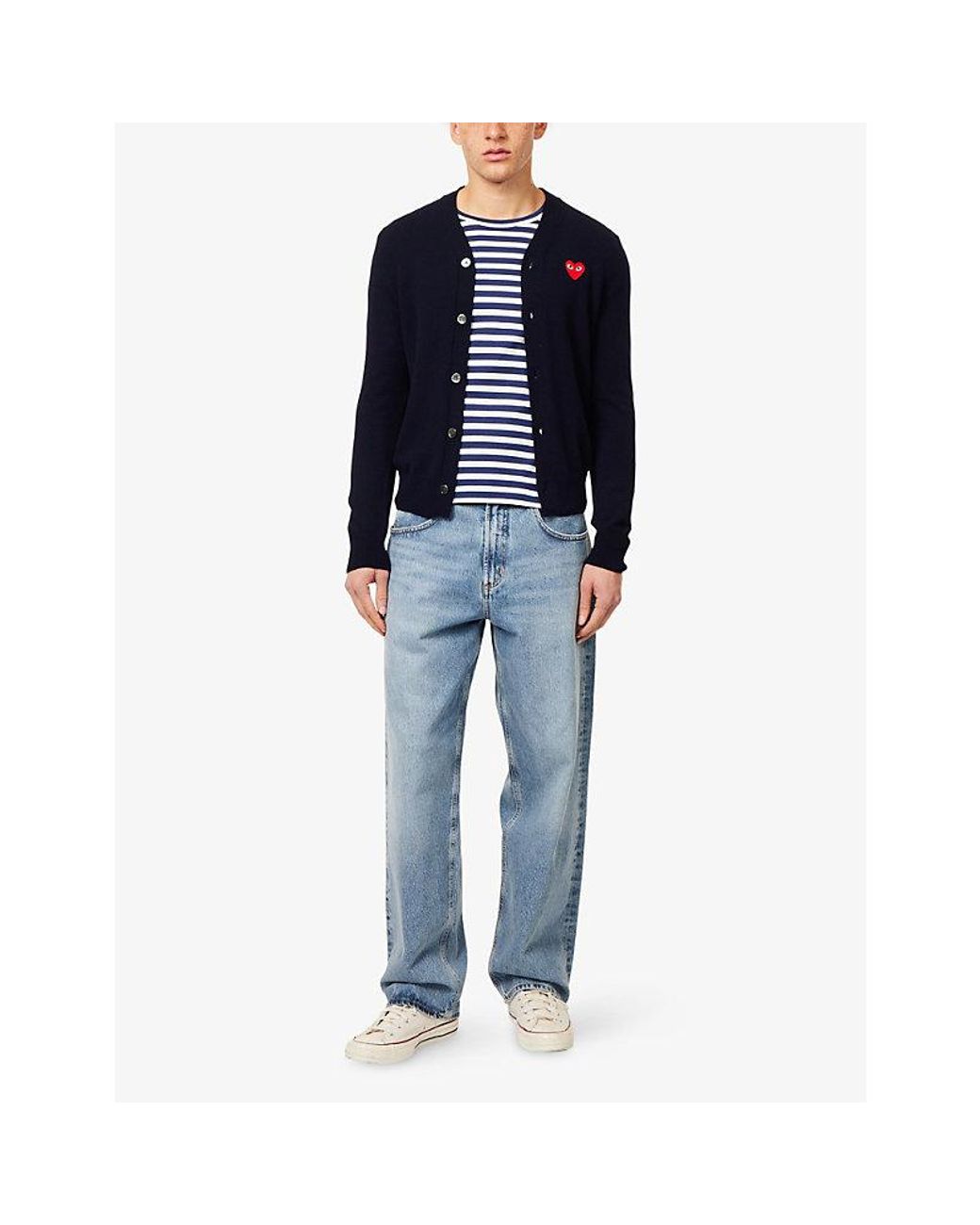 COMME DES GARÇONS PLAY Blue Cdg Knit Cardigan for men